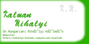 kalman mihalyi business card